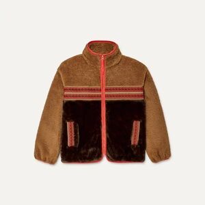 NWT-UGG- Marlene Sherpa Jacket chestnut Heritage Braid-Size XL